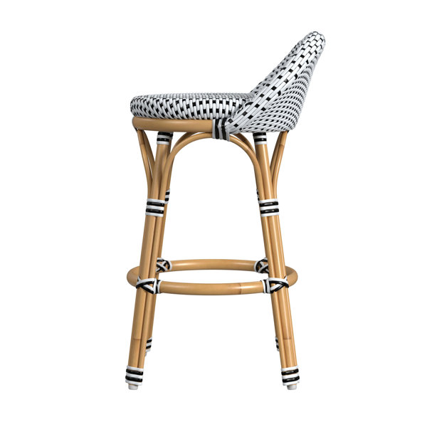 Birch Lane™ Ellie Rattan and Metal Low Back Counter Stool & Reviews